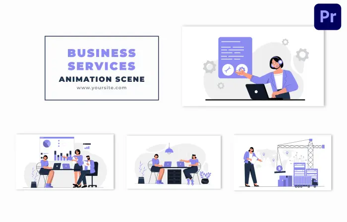 Professional Business Services 2D Design Animation Scene